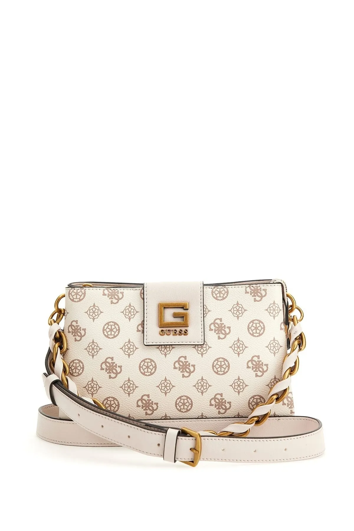 ALVA DOUBLE ZIP CROS Kadın El ve Omuz Çantası HWPB8676720-Krem 
