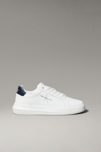 Erkek Chunky Deri Sneaker Ayakkabı - Beyaz/Lacivert - Calvin Klein