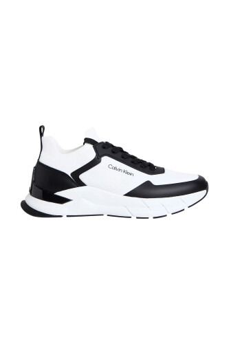 Erkek Ck Low Top Lace Up Sneakers - Beyaz/Siyah 