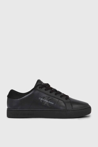Erkek Ck Marka Logolu Bağcıklı Kaydırmaz Tabanlı Günlük Sneaker - Siyah - Calvin Klein
