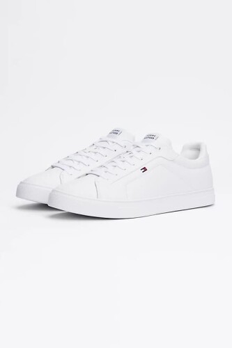 Erkek Deri Sneaker - Beyaz - Tommy Hilfiger