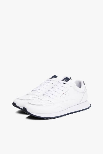 Erkek Dokulu Panelli Runner Sneaker - Beyaz - Tommy Hilfiger