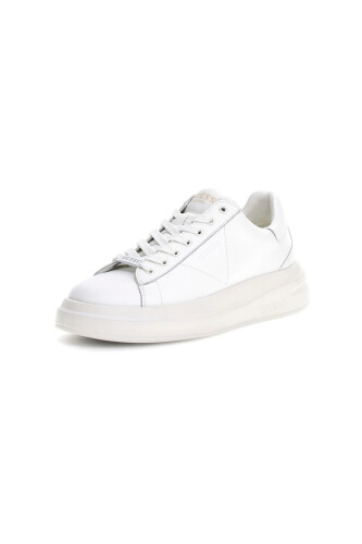 Erkek Elba Deri Kalın Tabanlı Sneaker - Beyaz - Guess