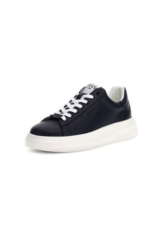 Erkek Elba Deri Kalın Tabanlı Sneaker - Lacivert / Beyaz - Guess