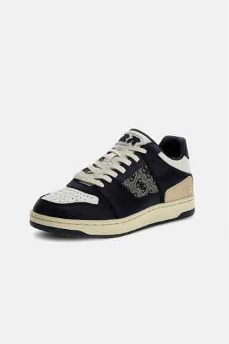 Erkek Guess Low Deri Karışımı Sneaker - Mavi - Gri - Beyaz - Guess