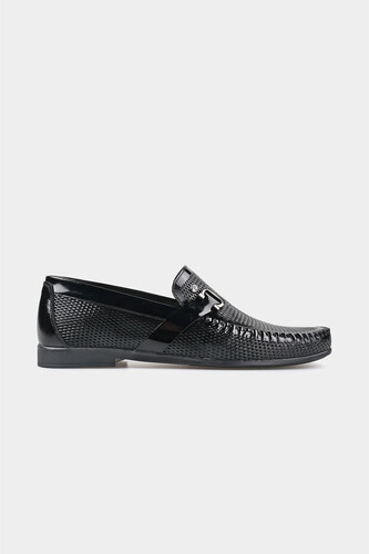PİERRE CARDİN - Erkek LOAFER Klasik Ayakkabı-2598-Siyah Rugan