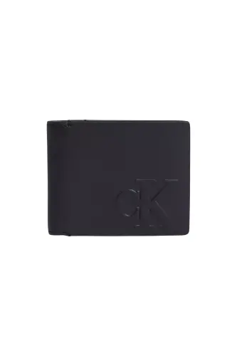 Erkek LOGO EMBOSS BIFOLD Cüzdan-Siyah 