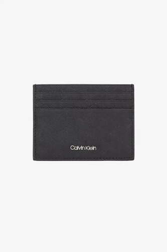 Erkek Logolu Deri Cüzdan - Siyah - Calvin Klein