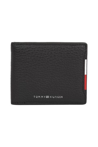 Erkek Logolu ve Şerit Detaylı Cüzdan - Siyah - Tommy Hilfiger