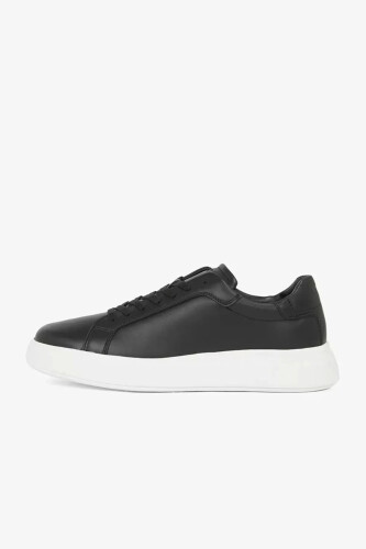 Erkek Low Top Lace Up Lth Sneaker Ayakkabı - Siyah - Calvin Klein