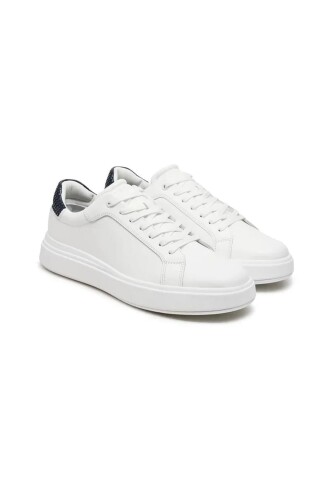 Erkek Low Top Lace Up Woven Sneaker Ayakkabı - Beyaz - Calvin Klein