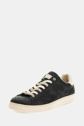 Erkek Nola Kabartma 4G Logolu Sneaker - Siyah Beyaz - Guess