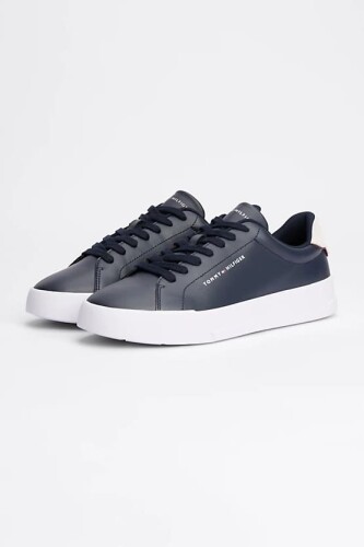 Erkek Pebble Grain Court Sneaker - Lacivert - Tommy Hilfiger