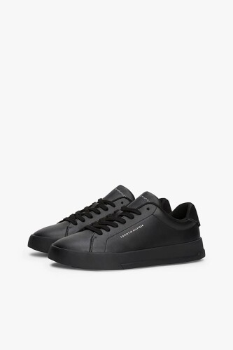 Erkek Pebble Grain Court Sneakers - Siyah - Tommy Hilfiger