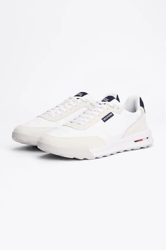 Erkek Retro Deri Sneaker - Beyaz - Tommy Hilfiger