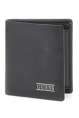 Erkek RFID Korumalı Logolu Deri Cüzdan - Siyah - Guess