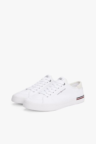 Erkek Th Canvas Sneakers - Beyaz - Tommy Hilfiger