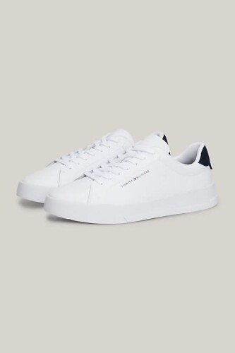 Erkek Th Court Grain Sneakers - Beyaz - Tommy Hilfiger