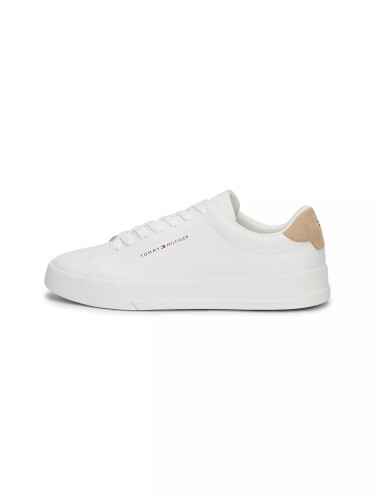 Erkek TH COURT LEATHER GRAIN ESS Sneaker-Beyaz - Tommy Hilfiger