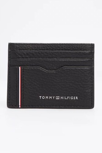 Erkek Th Deri Kartlık - Siyah - Tommy Hilfiger