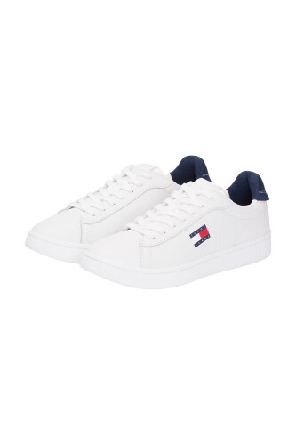 Erkek Tommy Jeans ARCHIVE '98 Leather Sneakers - Beyaz - Tommy Hilfiger