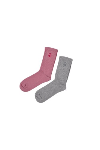 Kadın 2 li Soket Çorap - Pembe - BENETTON