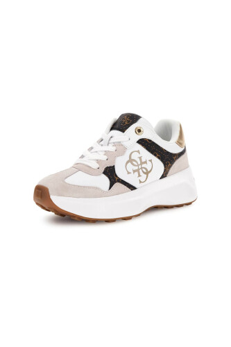 Kadın 4G Luckei Sneaker Ayakkabı - Beyaz Kahve - Guess