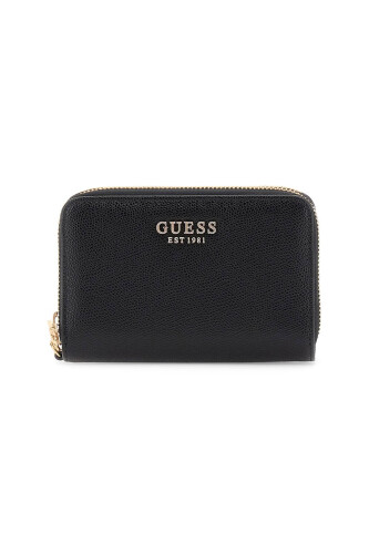 Kadın Amorette Fermuarlı Deri Görünümlü Cüzdan - Siyah - Guess