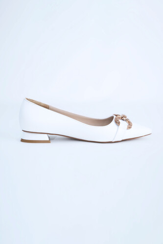 Kadın Babet Ayakkabı Z711600-Beyaz - Thumbnail