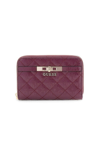 Kadın Blane Logolu Fermuarlı Cüzdan - Bordo - Guess