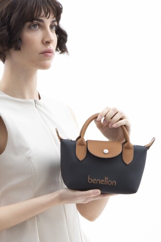Kadın Bnt Nano Çapraz Çanta - Siyah/Camel - Benetton