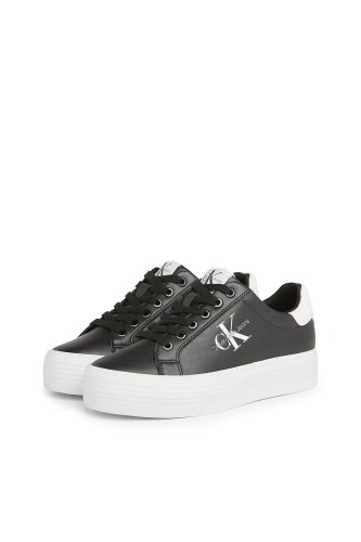 Kadın BOLD VULC FLATF LACE LTH MET Sneaker-Siyah - Calvin Klein