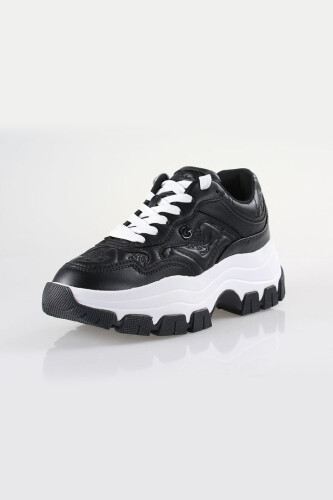 Kadın Brecky4 Logolu Kalın Tabanlı Sneaker - Siyah - Guess