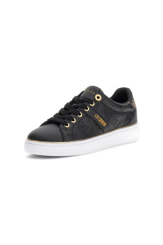 Kadın Britz Kabartma Desenli Metalik Detaylı Sneaker - Siyah - Guess