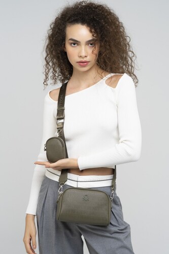 KADIN ÇAPRAZ ÇANTA BNT862-HAKİ - Benetton