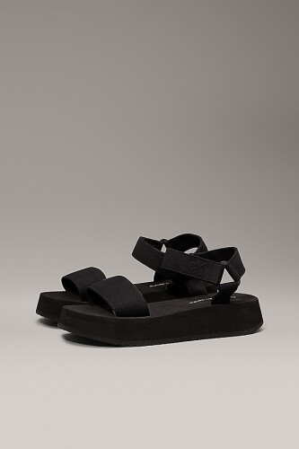Kadın Ck Canvas Platform Sandalet - Siyah - Calvin Klein