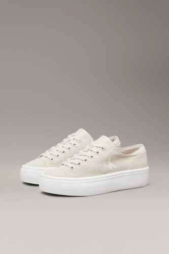 Kadın Ck Canvas Platform Sneakers - Ekru - Calvin Klein