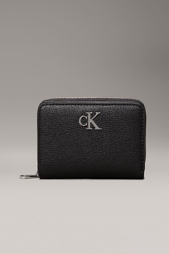 Kadın Ck Minimal Monogram Fermuarlı Cüzdan - Siyah - Calvin Klein