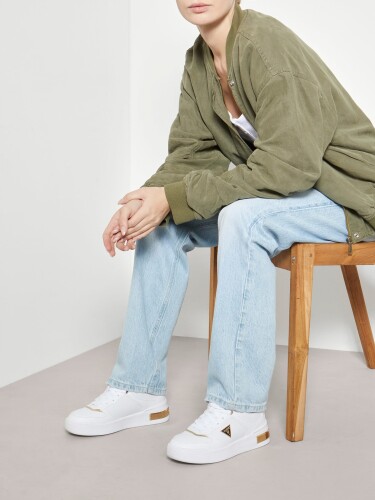 Kadın Clarkz 4g Logolu Sneaker-Beyaz - Guess
