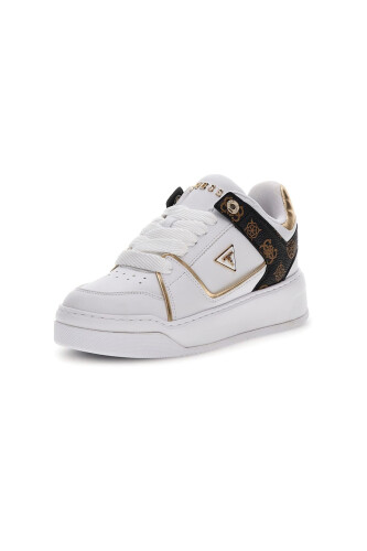 Kadın Delove Monogram Desenli Metalik Detaylı Sneaker - Beyaz - Guess