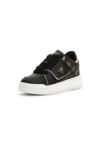 Kadın Delove Monogram Desenli Metalik Detaylı Sneaker - Siyah - Guess