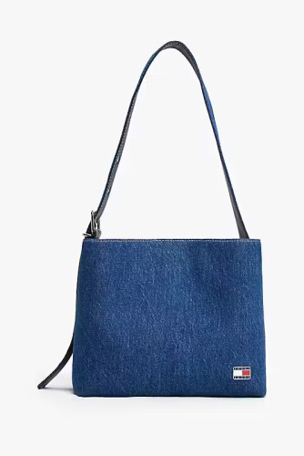 Kadın Denim Görünümlü Omuz Çantası - Mavi - Tommy Hilfiger