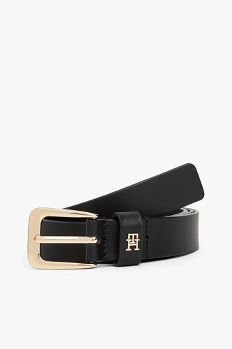 Kadın Deri Monogram Detaylı 2.5 Kemer - Siyah - Tommy Hilfiger