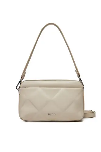 Kadın DIAMOND QUILT CAMERA BAG Omuz Çantası - Bej 