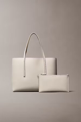 Kadın Foil Logo Tote Çanta - Krem - Calvin Klein