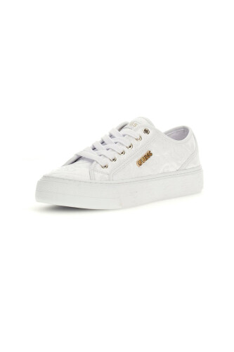 Kadın Jlove Kapitone Monogram Desenli Platform Sneaker - Beyaz - Guess