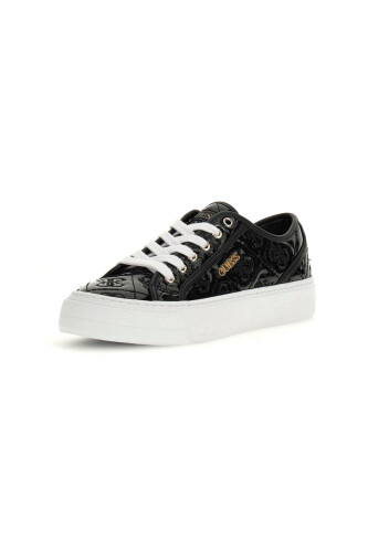 Kadın Jlove Rugan Monogram Desenli Platform Sneaker - Siyah - Guess