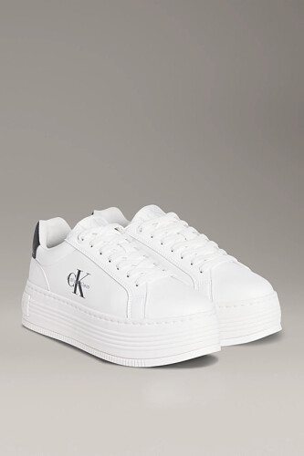 Kadın Kalın Platform Tabanlı Sneaker - Beyaz/Siyah - Calvin Klein