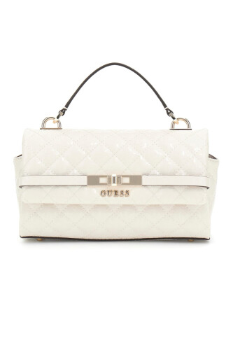 Kadın Kapitone Monogram Desenli El ve Omuz Çantası - Krem - Guess
