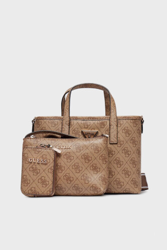 Kadın LATONA MINI TOTE Çıkarılabilir Uzatma Askılı Omuz Çantası - Kahve - Guess